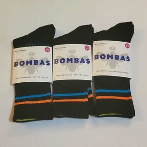 Bombas Crew Socks Performance Footbed Lot of 3 pairs Youth Size XS
